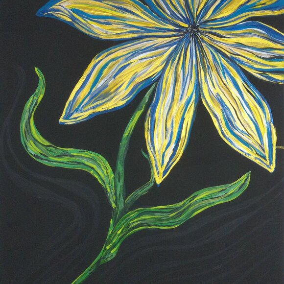 "Golden Flower" - Original Painting by Artist Rachael Potter - Picture 2 of 3
